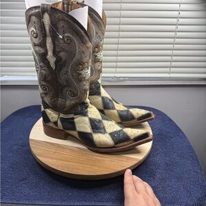 EL General Diamond Cut Ostrich Boots With Matching Belt! (Men’s 10 Belt 36)